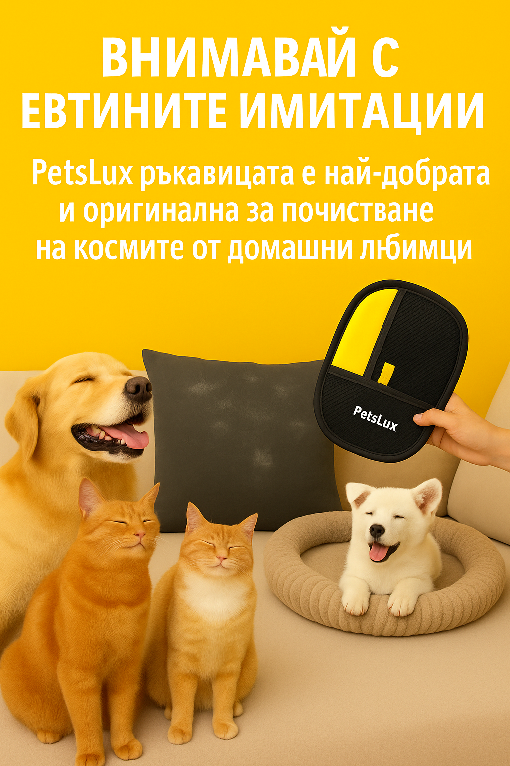 Ръкавица за събиране на косми от домашни любимци